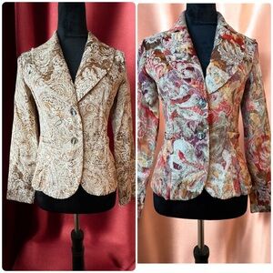 Set of 2 Blazers - Milto Color witj Notched Lapel and Silky Texture